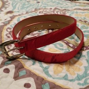 Vintage Express Red Calf Hair Belt